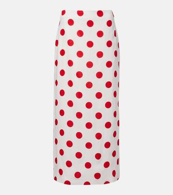 Bruna polka-dot linen maxi skirt | Cala de la Cruz