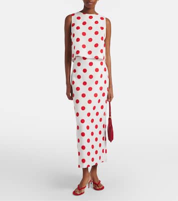 Bruna polka-dot linen maxi skirt | Cala de la Cruz