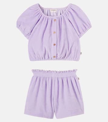 Judy cotton-blend terry top and shorts set | Cozmo
