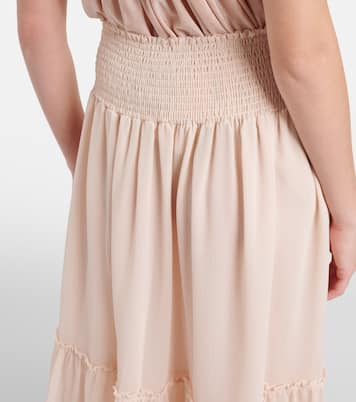 تنورة طويلة من الشيفون بتفاصيل مجمعة | Xu Zhi