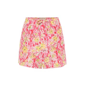 Shorts a stampa floreale in seta | Marni