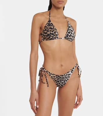 Slip bikini con stampa leopardata | Ganni