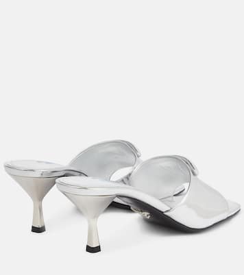 Metallic leather sandals | Prada