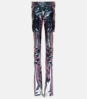 Holographic straight-leg cargo pants | LaQuan Smith