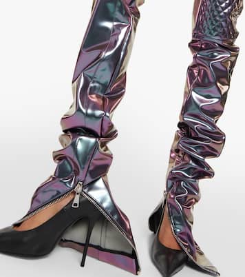 Holographic straight-leg cargo pants | LaQuan Smith