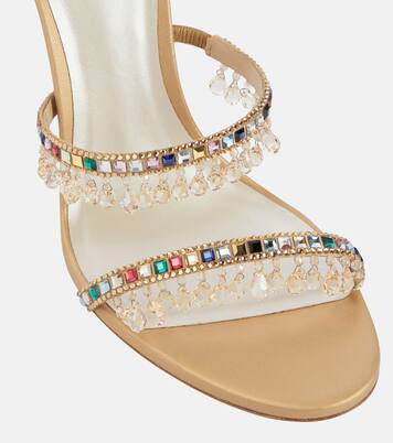 Chandelier embellished satin sandals | Rene Caovilla