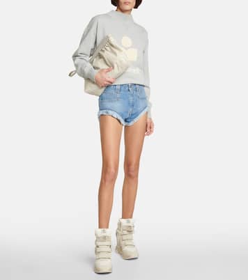 Eneidao fringe-trimmed denim shorts | Marant Etoile