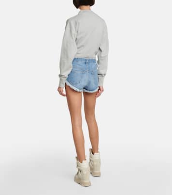 Eneidao fringe-trimmed denim shorts | Marant Etoile