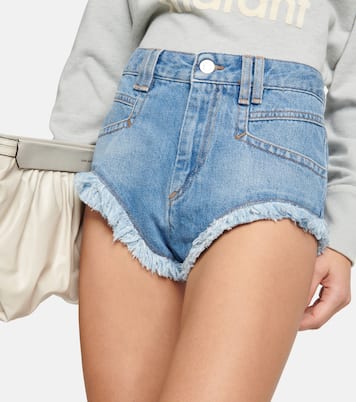 Eneidao fringe-trimmed denim shorts | Marant Etoile