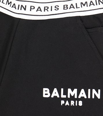 Shorts en jersey de algodón con logo | Balmain Kids
