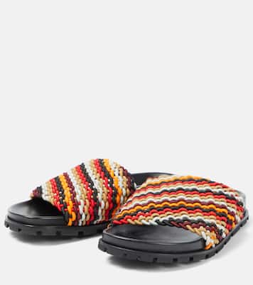 Striped slides | Dries Van Noten