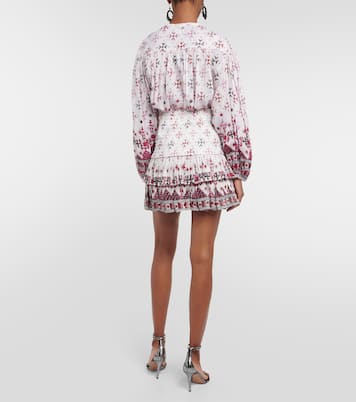 Naomi printed smocked cotton miniskirt | Marant Etoile
