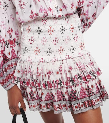 Naomi printed smocked cotton miniskirt | Marant Etoile