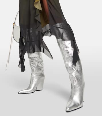 Jane metallic leather knee-high boots | Paris Texas