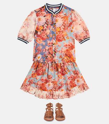 Falda Devi de algodón floral | Zimmermann Kids
