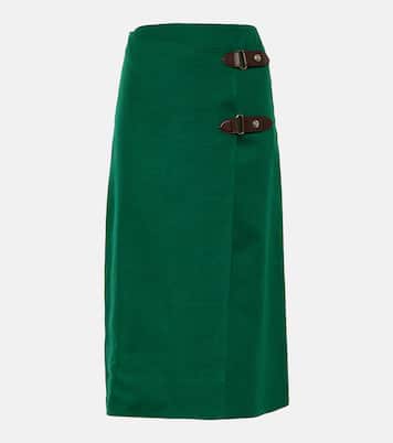 Jupe midi en lin et laine | Loro Piana