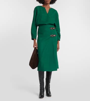 Jupe midi en lin et laine | Loro Piana