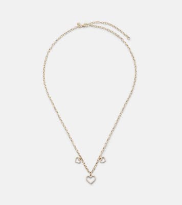 Three Hearts 14kt gold necklace with diamonds | Sydney Evan