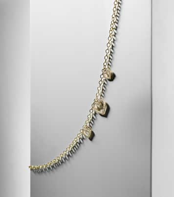 Three Hearts 14kt gold necklace with diamonds | Sydney Evan