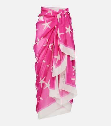 Pareo de algodón y seda estampado | Valentino
