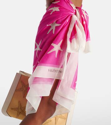 Pareo de algodón y seda estampado | Valentino