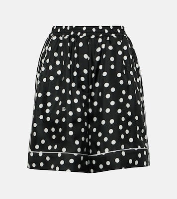 Shorts Capri in raso di seta a pois | Dolce&Gabbana