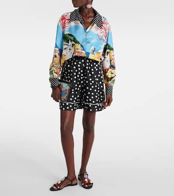 Shorts Capri in raso di seta a pois | Dolce&Gabbana