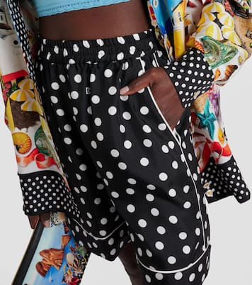 Shorts Capri in raso di seta a pois | Dolce&Gabbana