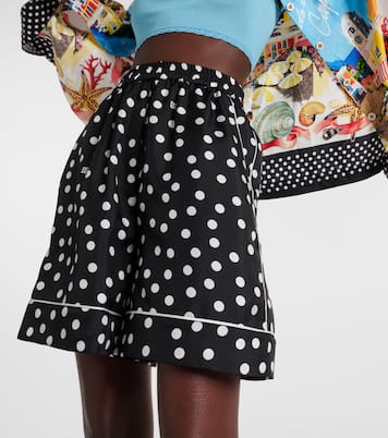 Shorts Capri in raso di seta a pois | Dolce&Gabbana