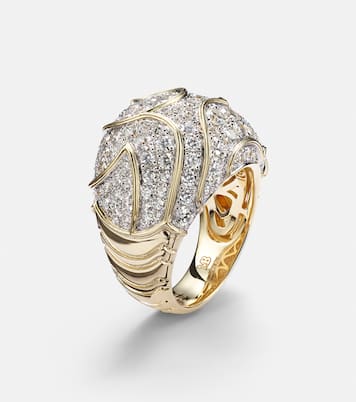 Bague Onda Bombe en or 18 ct et diamants | Marina B