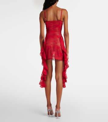 Abito bustier in pizzo con volant | Oséree