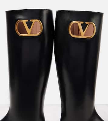 Botas altas de piel con VLogo Signature | Valentino Garavani