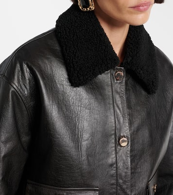 Giacca in pelle con shearling | Self-Portrait