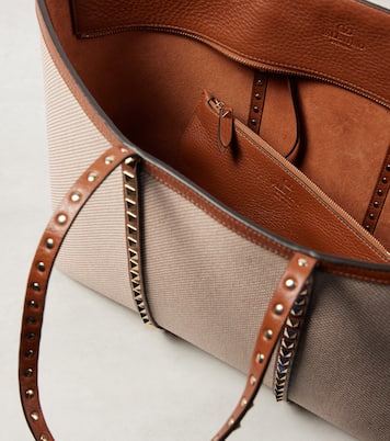 Rockstud Large canvas tote bag | Valentino Garavani