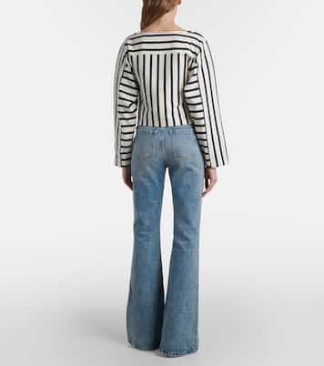 Felpa cropped a righe con logo | Balmain