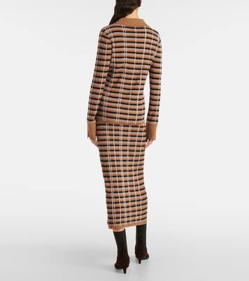 Checked wool and silk polo sweater | Joseph