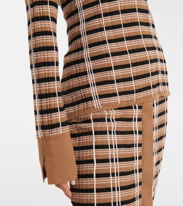 Checked wool and silk polo sweater | Joseph