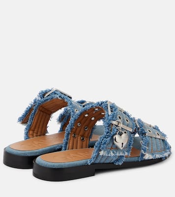 Mules en jean à franges  | Ganni