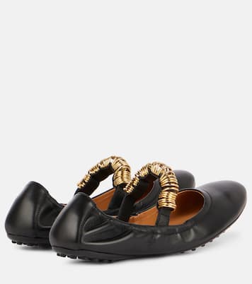 Verzierte Mary-Jane-Ballerinas aus Leder | Tod's