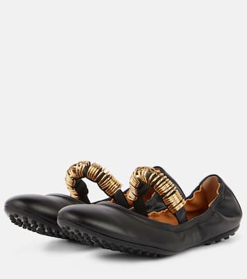 Verzierte Mary-Jane-Ballerinas aus Leder | Tod's
