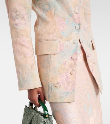 Blazer in jacquard di misto lino  | Dries Van Noten