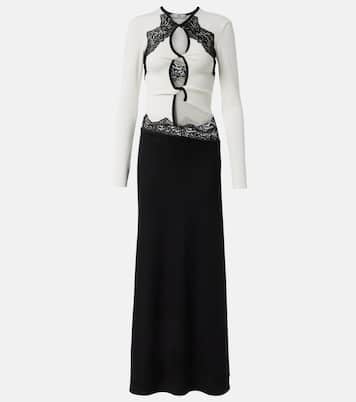 Abito lungo con pizzo e cut-out | Christopher Esber