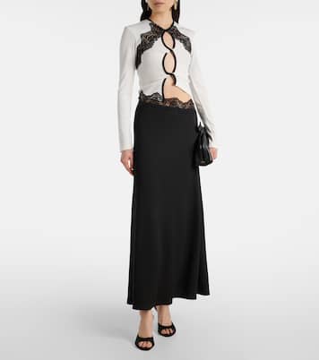 Abito lungo con pizzo e cut-out | Christopher Esber