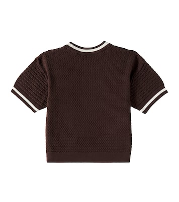 Patch-appliqué cotton crochet top | Mini Rodini