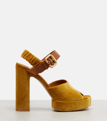 Aria 95 velvet platform sandals | Chloé