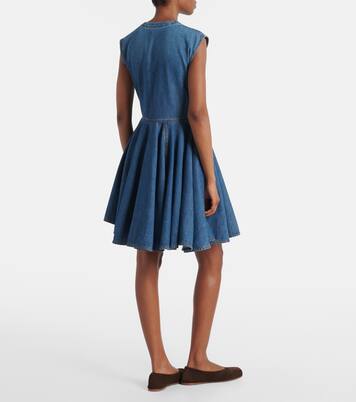 Asymmetric denim wrap dress | Alaïa