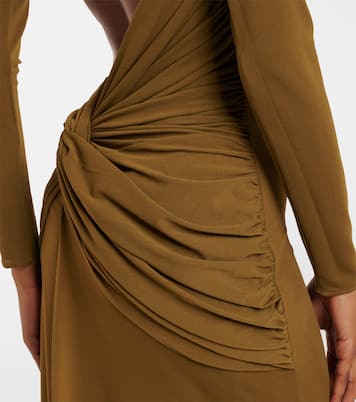 Draped open-back crêpe jersey gown | Alex Perry