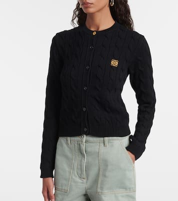 Anagram cable-knit cotton cardigan | Loewe