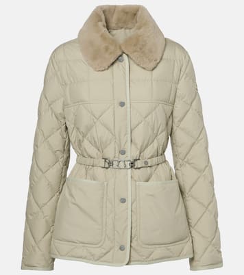 Cygne faux fur-trimmed down jacket | Moncler