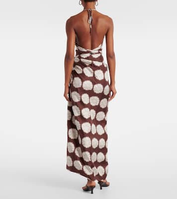 Printed silk beach cover-up | Asceno